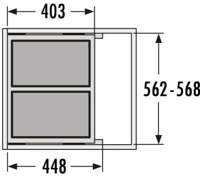 Euro Cargo S afvalsysteem 60B x 44H 30/30L incl. 450 geleiders