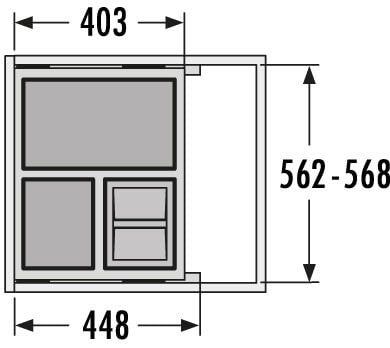 Euro Cargo S afvalsysteem 60B x 44H 30/13/13L incl. GRASS 450 geleiders