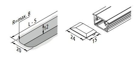 24mm infreesprofiel 20x12x2950