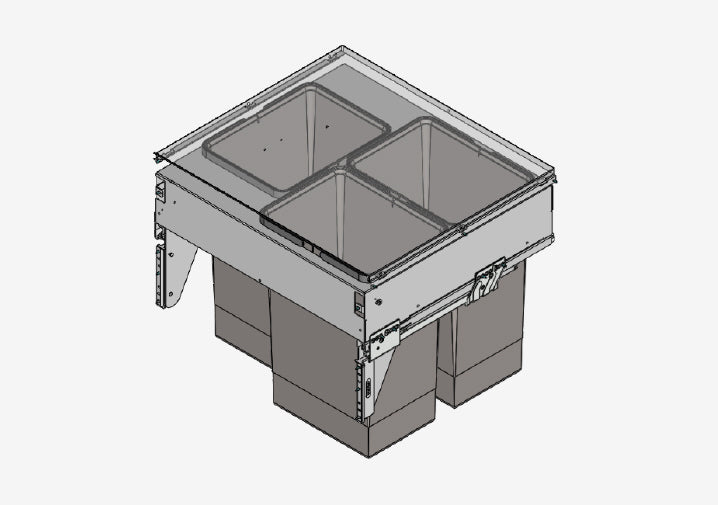 SIGE afvalsysteem 60B x 59H 32/32/32L incl. GRASS 500 geleiders