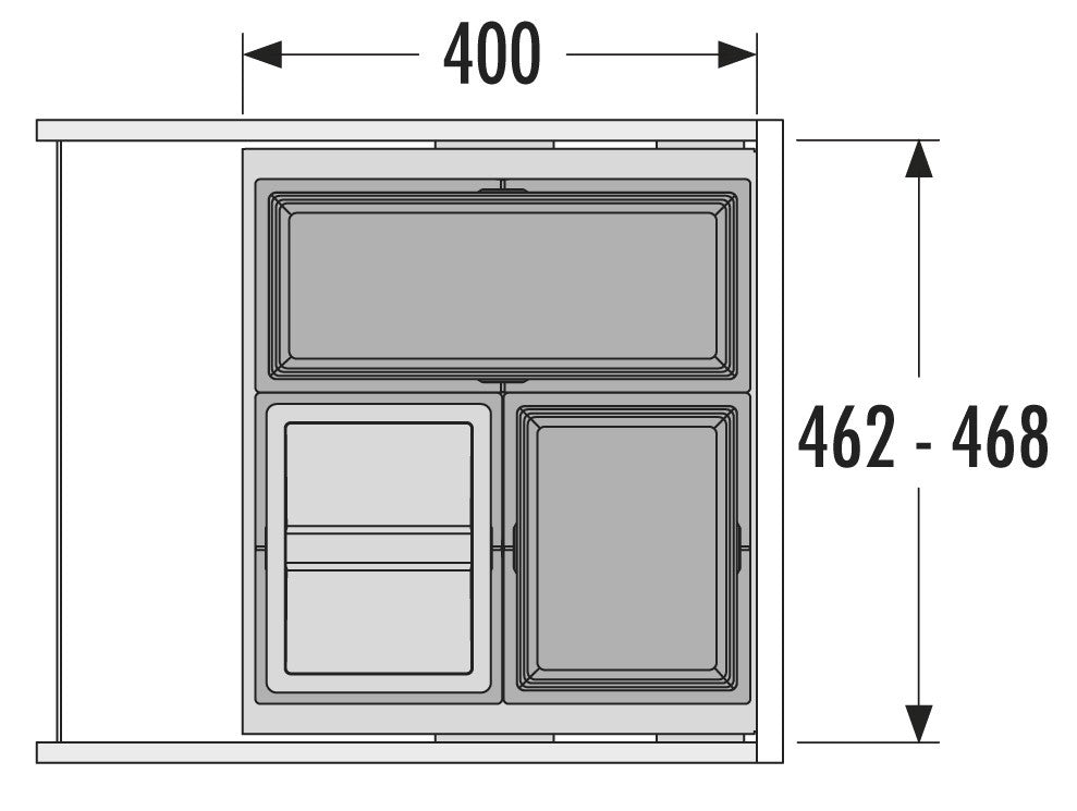 Cargo Synchro afvalsysteem 50B x 37H 18/13/13L incl. HAILO 400 geleiders