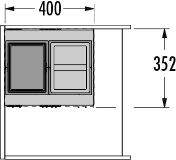 Cargo Aqua afvalsysteem 60B x 37H 13/13L incl. 400 geleiders Quooker