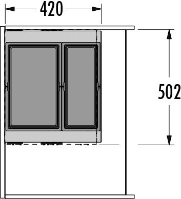 Cargo Aqua afvalsysteem 75B x 37H 28/18L incl. 420 geleiders Quooker