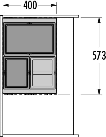 Cargo Aqua afvalsysteem 90B x 37H 28/13/13L incl. 400 geleiders Quooker