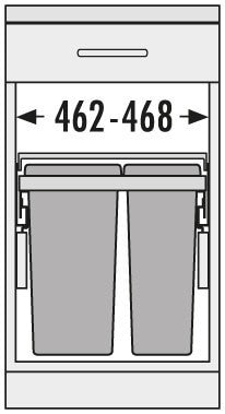 Euro Cargo S afvalsysteem 50B x 44H 19/30L incl. 450 geleiders