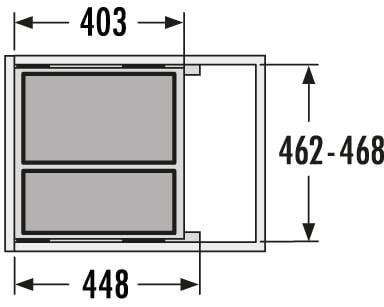 Euro Cargo S afvalsysteem 50B x 44H 19/30L incl. 450 geleiders