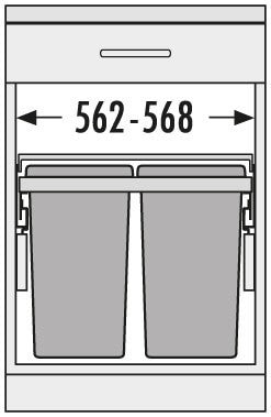 Euro Cargo S afvalsysteem 60B x 44H 30/30L incl. 450 geleiders
