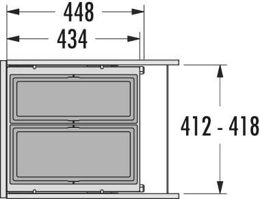 Cargo afvalsysteem 45B x 37H 21/17L incl. 450 geleiders