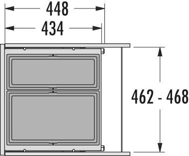 Cargo afvalsysteem 50B x 37H 28/17L incl. 450 geleiders
