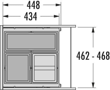 Cargo afvalsysteem 50B x 37H 17/13/13L incl. 450 geleiders
