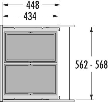 Cargo afvalsysteem 60B x 37H 28/28L incl. GRASS 450 geleiders