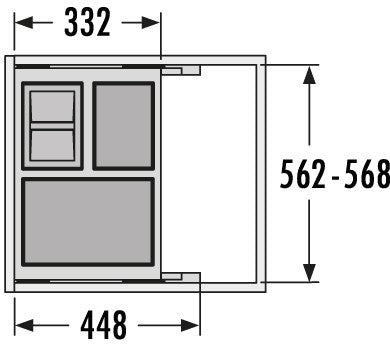 Cargo Soft afvalsysteem 60B x 37H 20/10/10L incl. 450 geleiders