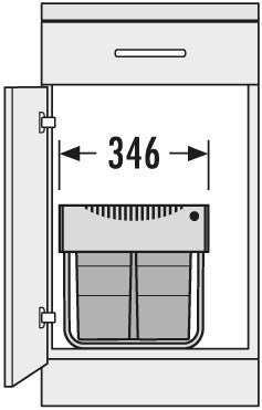 Raumspar Tandem afvalsysteem 18/8/8L incl. 470 geleiders