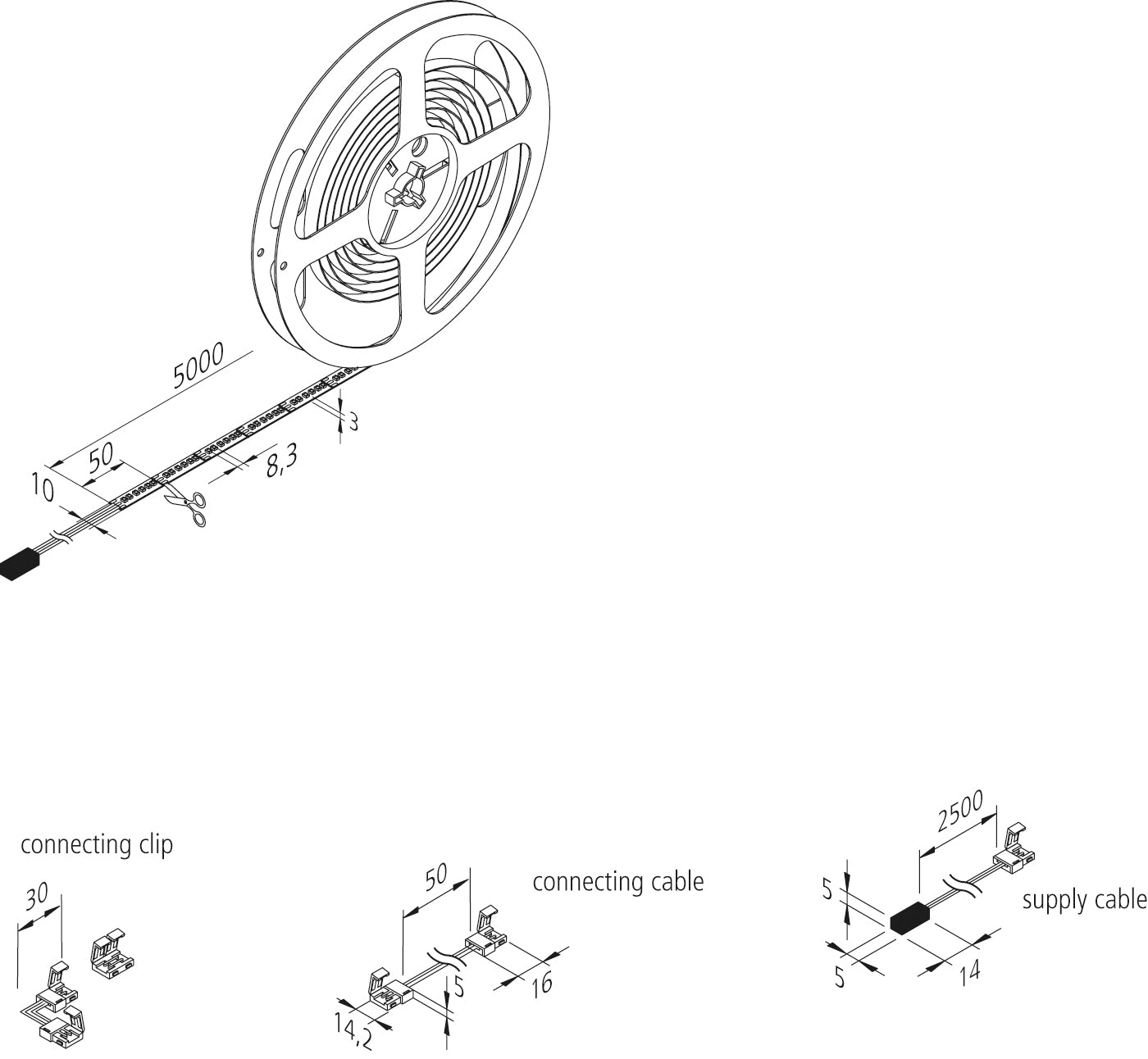 Dynamic Tape 72W 5m + 2,5m voedingskabel