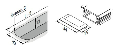 34mm infreesprofiel 30x12x2950