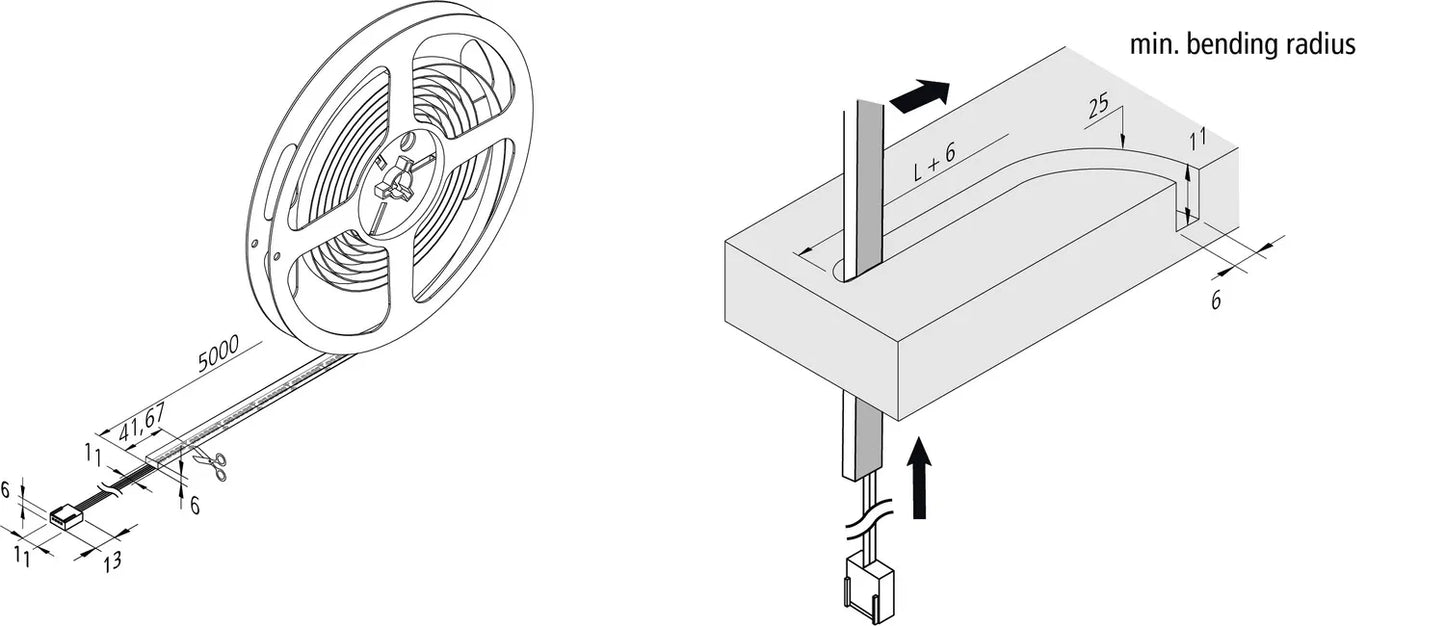 LED RGB Tape FN 4,95m 56,4W 2 kabels