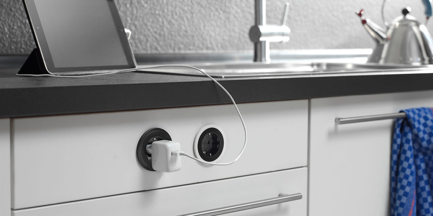 Pix 1x230V - 2m RA ›56 rvs+zwart+wit