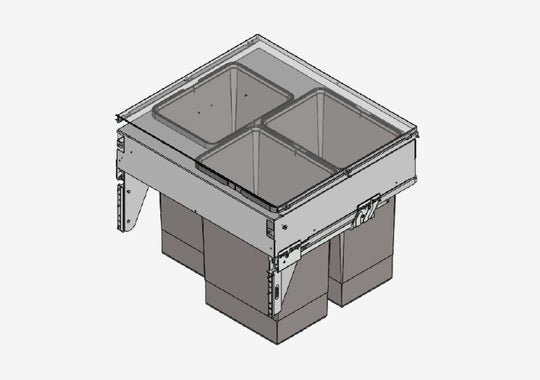 SIGE afvalsysteem 60B x 59H 32/32/32L incl. GRASS 500 geleiders