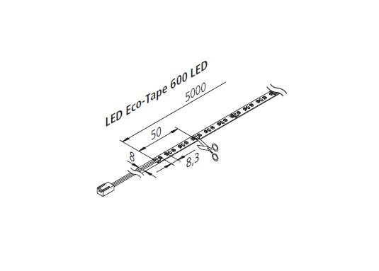 LED Eco-Tape 5m 600 LED 40W ww