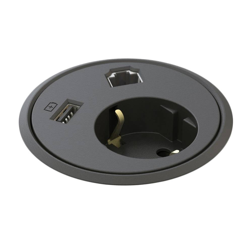 Powerdot 1x230V + 1xUSB-A + 1xC6 UTP